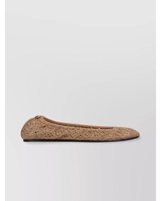 Isabel Marant White Crochet-Knit Ballerina Shoes