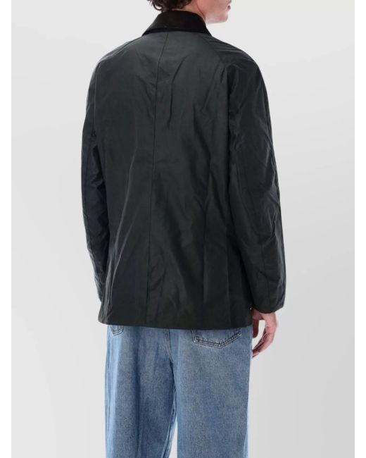 Barbour Black Waxed Cotton Lightweight Jacket for men