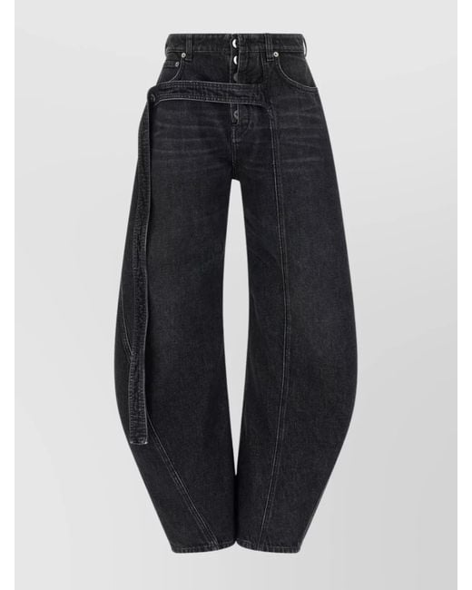 Jean Paul Gaultier Blue Denim Low-Rise Wide-Leg Trousers