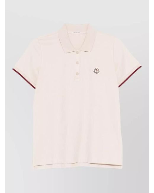 Moncler Natural Cotton Short-Sleeve Polo Shirt