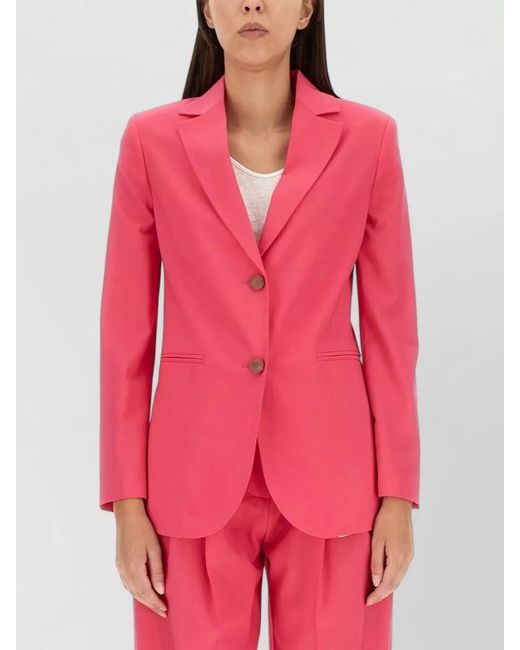 Alysi Red Regular Fit Jacket Single Breasted Design