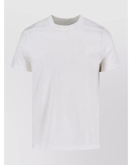 Rick Owens White Crew Neck Short Sleeve Plain T Shirt for men