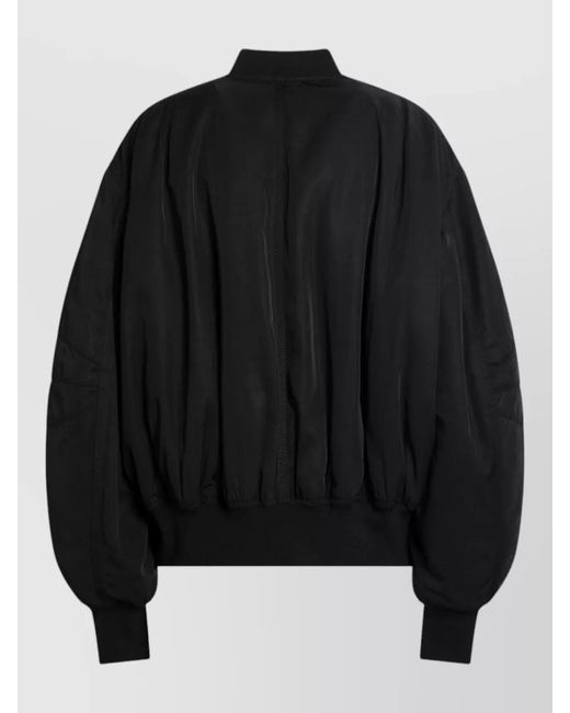 The Attico Black Oversized Bomber Jacket