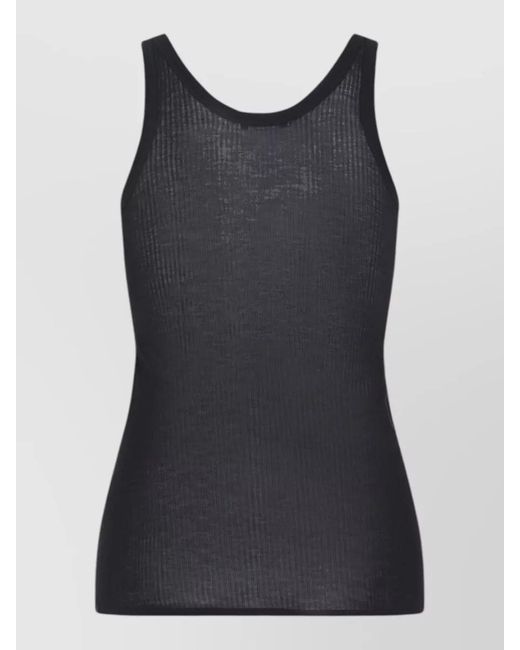 Lemaire Black Silk Blend Sleeveless Tank Top
