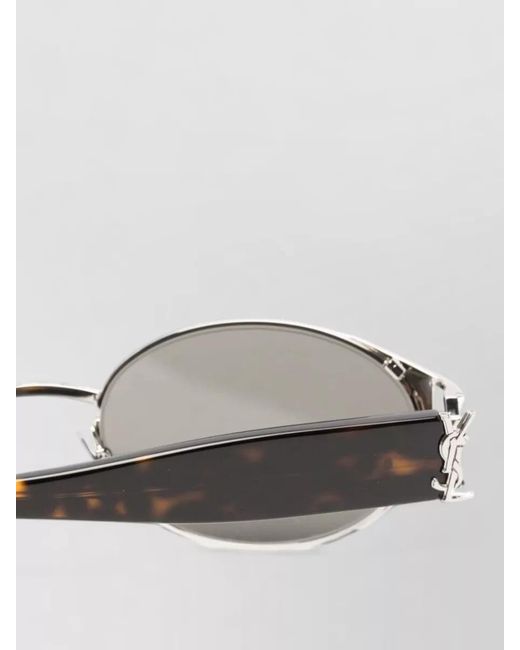 Saint Laurent Gray Oval Frame Sunglasses