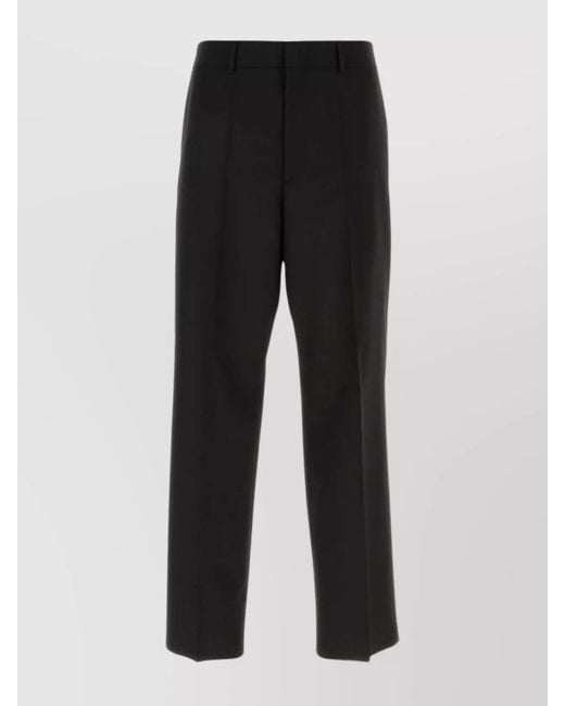 Valentino Garavani Black Virgin Wool Tailored Trousers for men