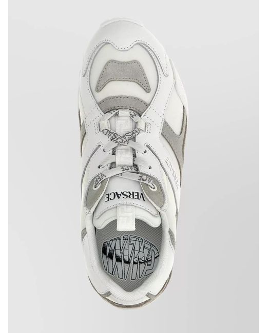 Versace White Leather Low-Top Sneakers
