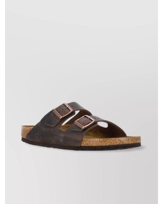 Birkenstock Brown Leather Flat Sandals