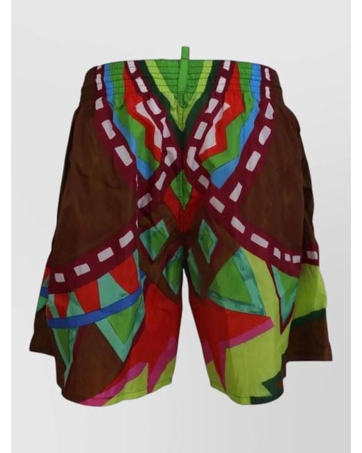 DSquared² Orange Geranium Girdle Beachwear Bikini Bottom Trunks