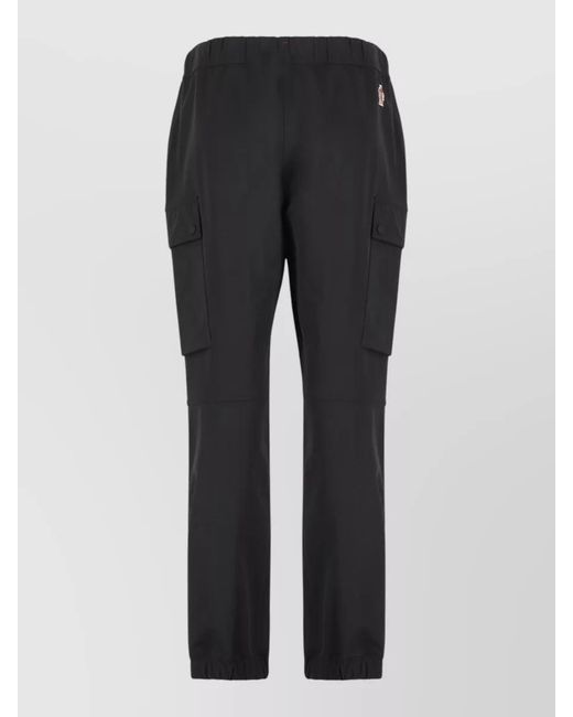 Moncler Blue Nylon Track Pants Elastic Cuffs Pockets