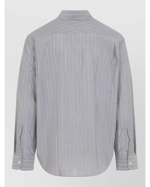 Studio Nicholson Gray Striped Long Sleeve Regular Fit Shirt for men