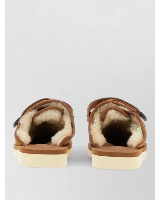 Suicoke Natural Leather Slippers for men