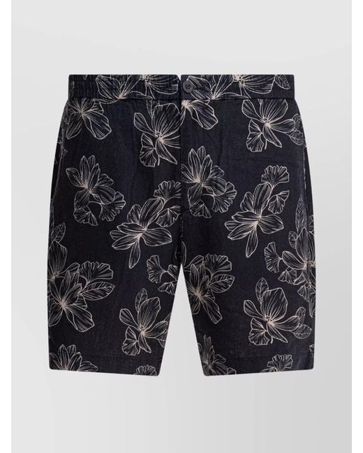 Vince Blue Floral Linen Chino Shorts for men