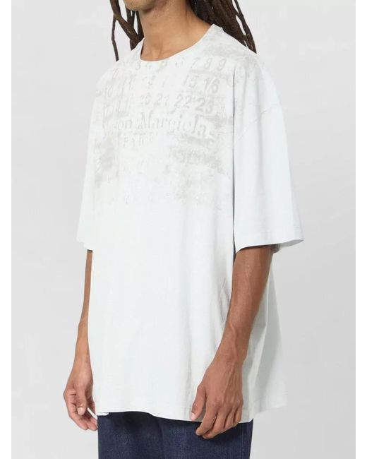 Maison Margiela White Cotton Numeric T-Shirt for men