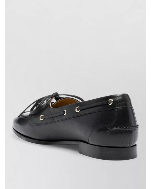 Bally Black Boat Lace Shoes Metal Eyelets Round Toe for men