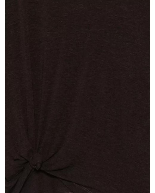 Alysi Black Cropped Sweater Knot Detail Round Neck