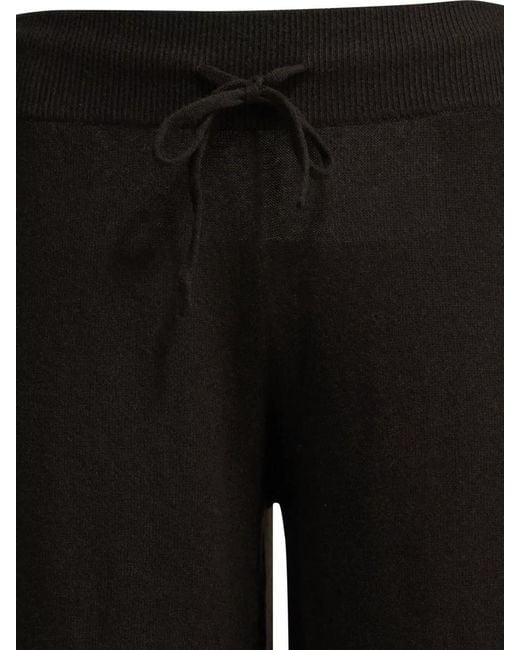Lisa Yang Black Lounge Trousers Elastic Waistband Wide Leg