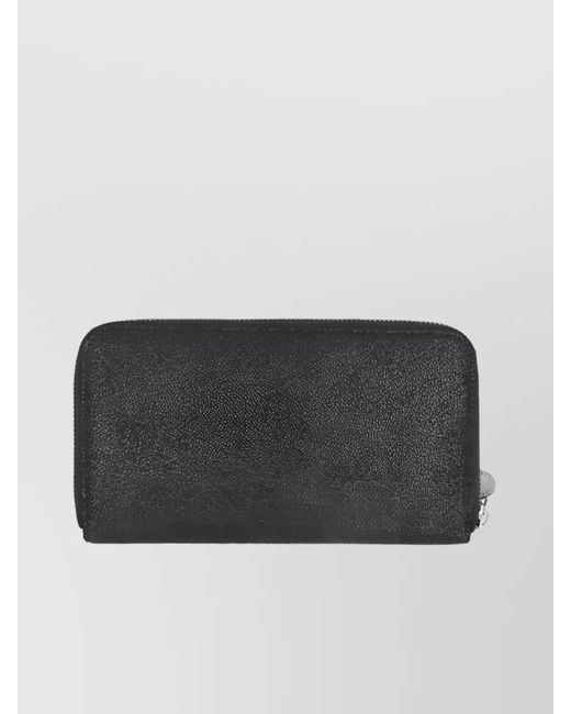 Stella McCartney Black Faux Leather Chain-Trim Continental Wallet