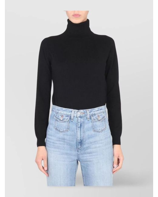 Ballantyne Blue Ribbed Turtleneck Jumper
