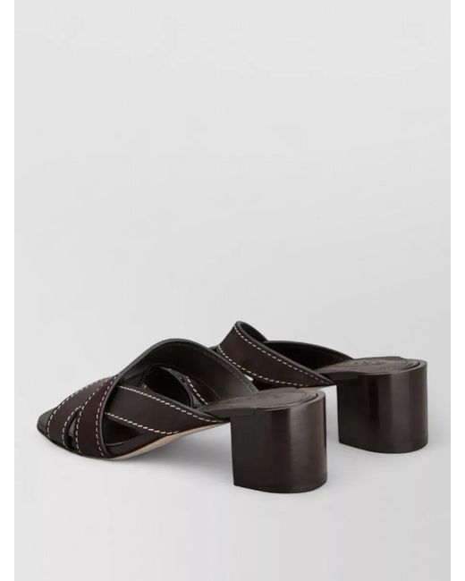 Tod's Gray Leather And Suede Crossover Strap Sandals