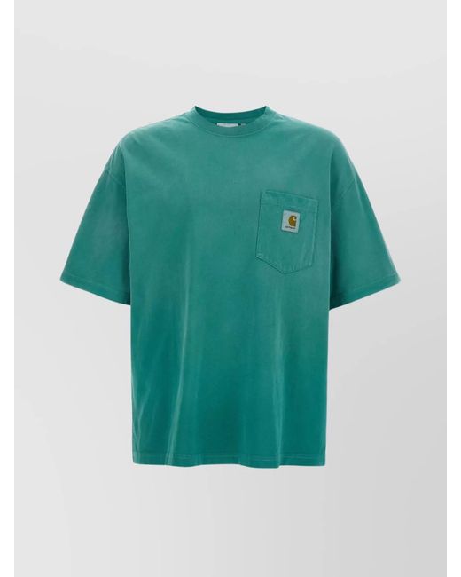 Carhartt Green Round Neck T-Shirt Short Sleeves Pocket for men