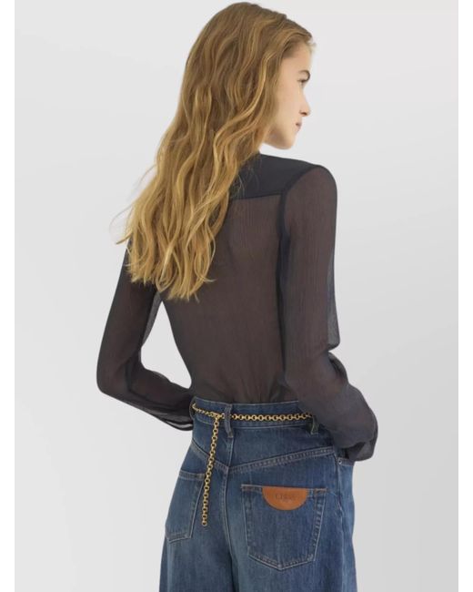 Chloé Black Silk Slim-Fit Shirt