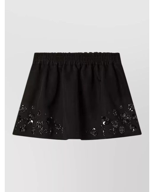 Golden Goose Deluxe Brand Black Embellished A-Line Mini Skirt