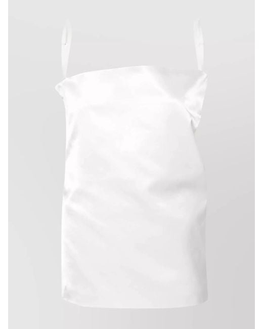 Sportmax White Cotton Strapless Top