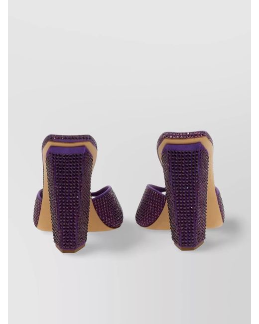 Gia Borghini Purple Silk Sandals