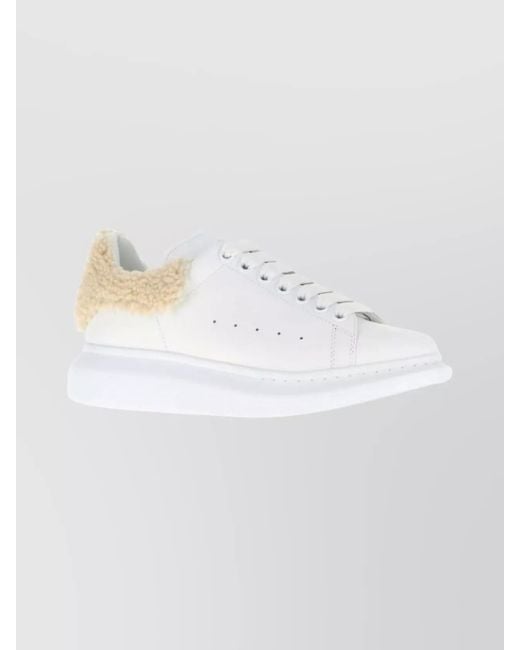 McQueen White Leather Oversized Low-Top Sneakers