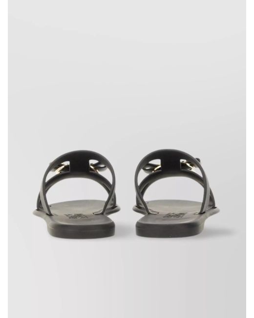 Ferragamo Gray Pvc Slide Sandals