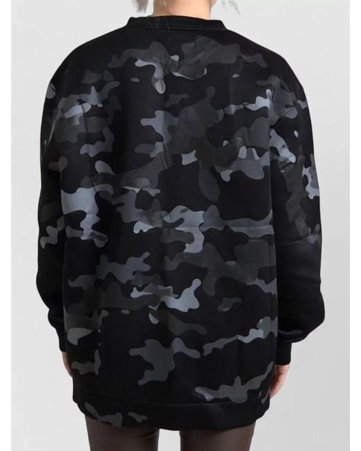 Dolce & Gabbana Black Camouflage Print Relaxed-Fit Sweatshirt