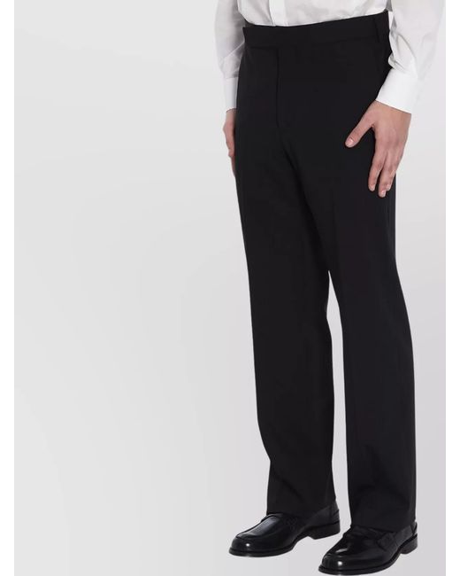 Lardini Black Wool Straight-Leg Tailored Trousers for men