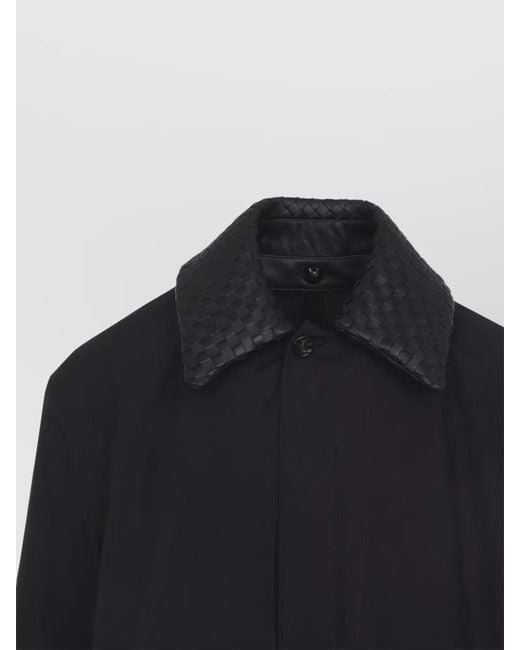 Bottega Veneta Blue Wool Silk Trench Coat for men