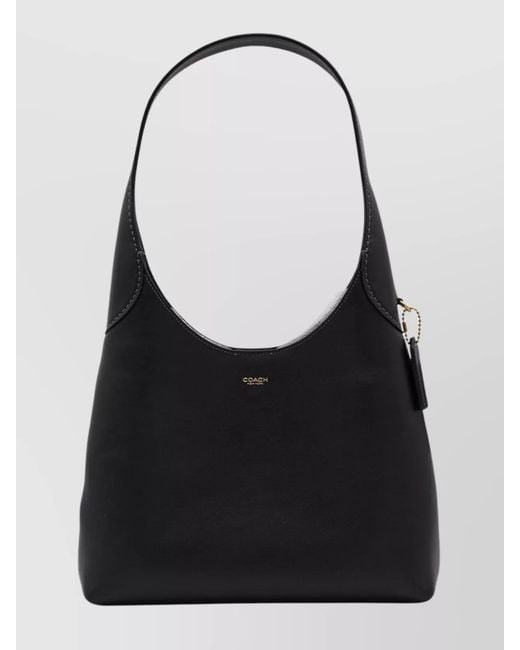 COACH Black Leather Brooklyn 28 Shoulder Bag