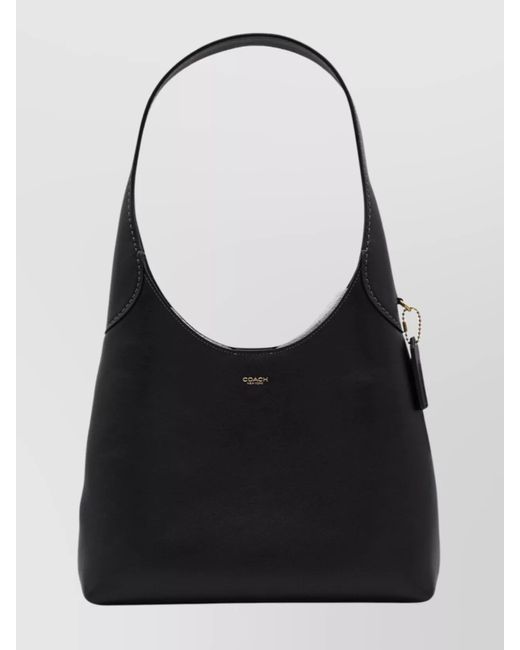 COACH Black Shopper Tote Bag With Back Pocket And Shoulder Strap