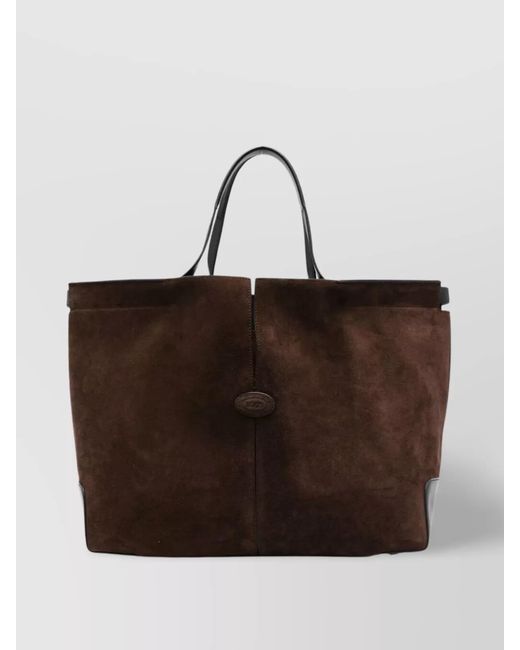 Tod's Brown Di Bag Medium Suede Leather Tote Bag