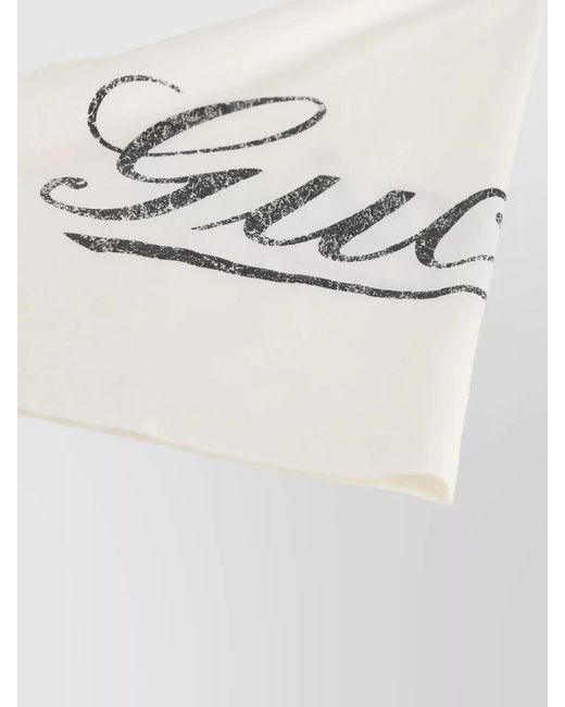 Gucci Natural Crew Neck Cotton T Shirt Short Sleeves for men