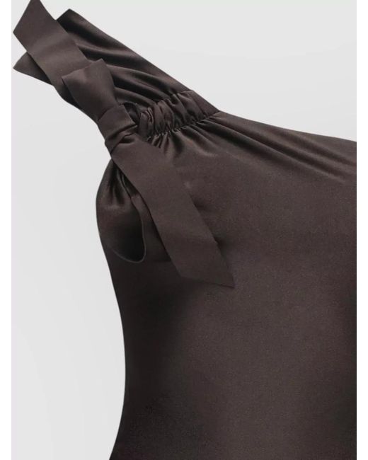 Zimmermann Gray One-Shoulder Halterneck One-Piece Swimsuit