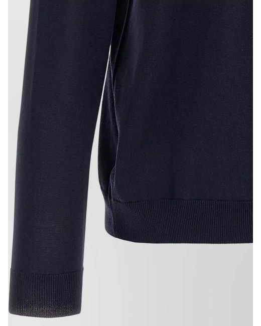 Zanone Blue Cotton Crew Neck Sweater Long Sleeves for men