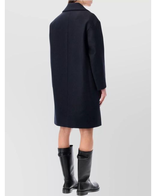 A.P.C. Blue Wool Knee-Length Coat