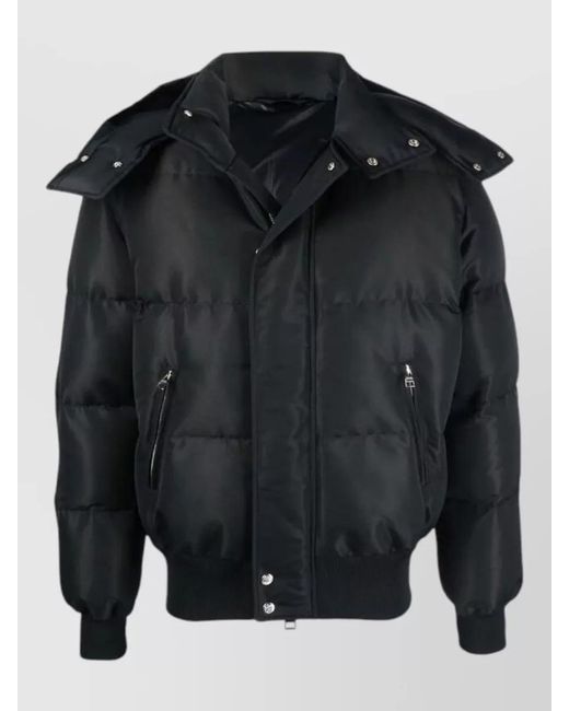 McQueen Black Down Bomber Jacket for men