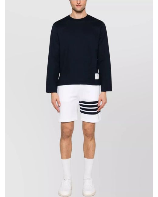 Thom Browne Blue Oversized Long Sleeve Cotton T-Shirt for men