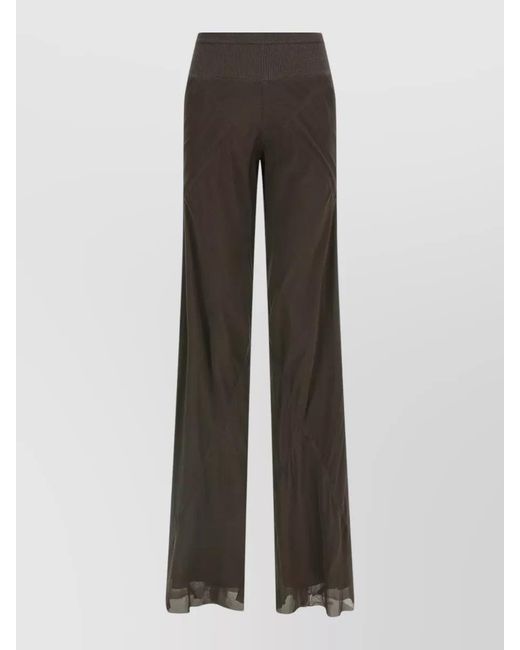 Rick Owens Gray Silk Wide-Leg Trousers
