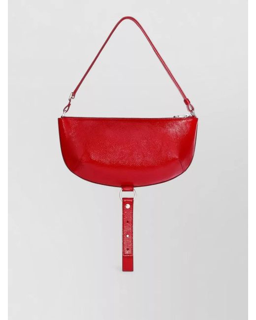 Courreges Red Très Leather Shoulder Bag