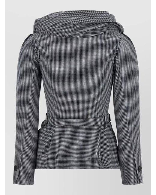 Vivienne Westwood Gray Kendall Blazer Belted Waist Ruffled Collar