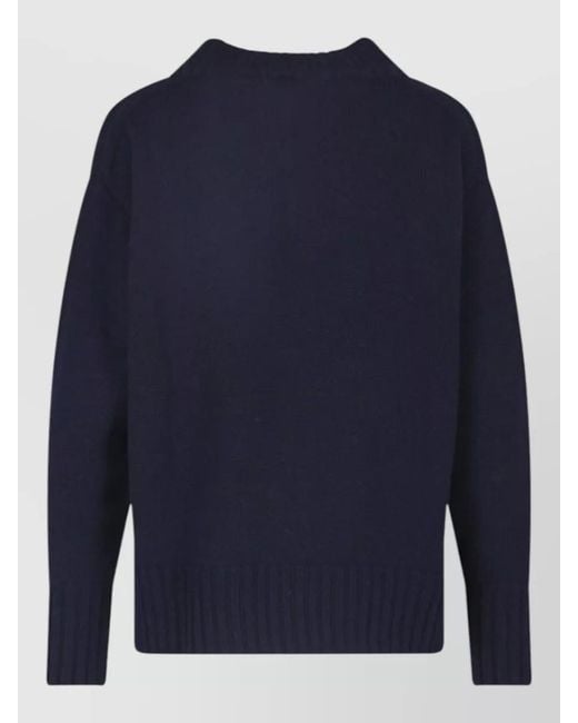 Drumohr Blue Merino Wool Crewneck Sweatshirt