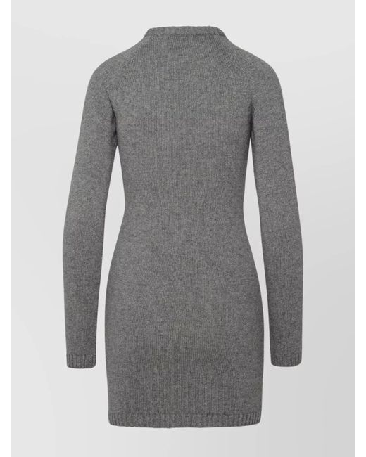 Chiara Ferragni Gray Cashmere-Blend Dress
