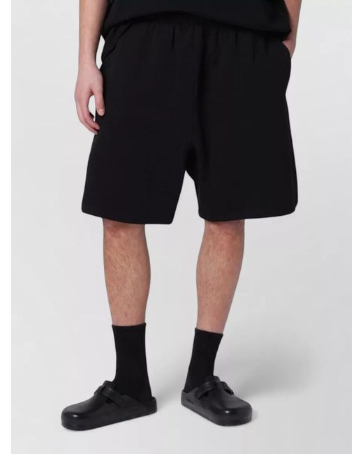 Entire studios Black Cotton Scuba Shorts Side And Back Pockets for men