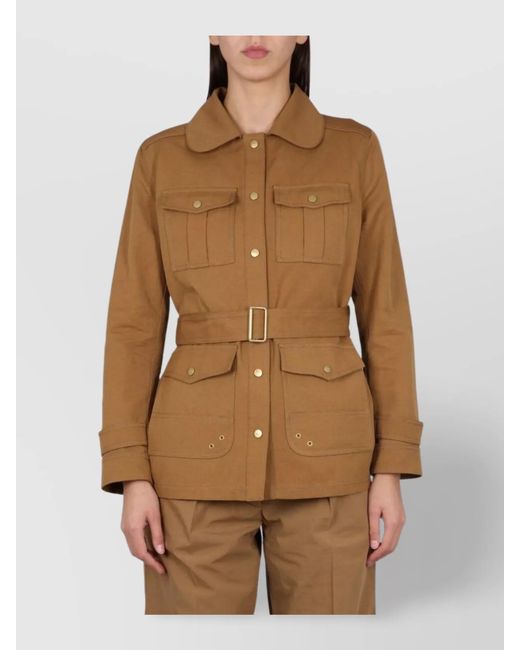 Fay Natural Cotton Linen Safari Jacket